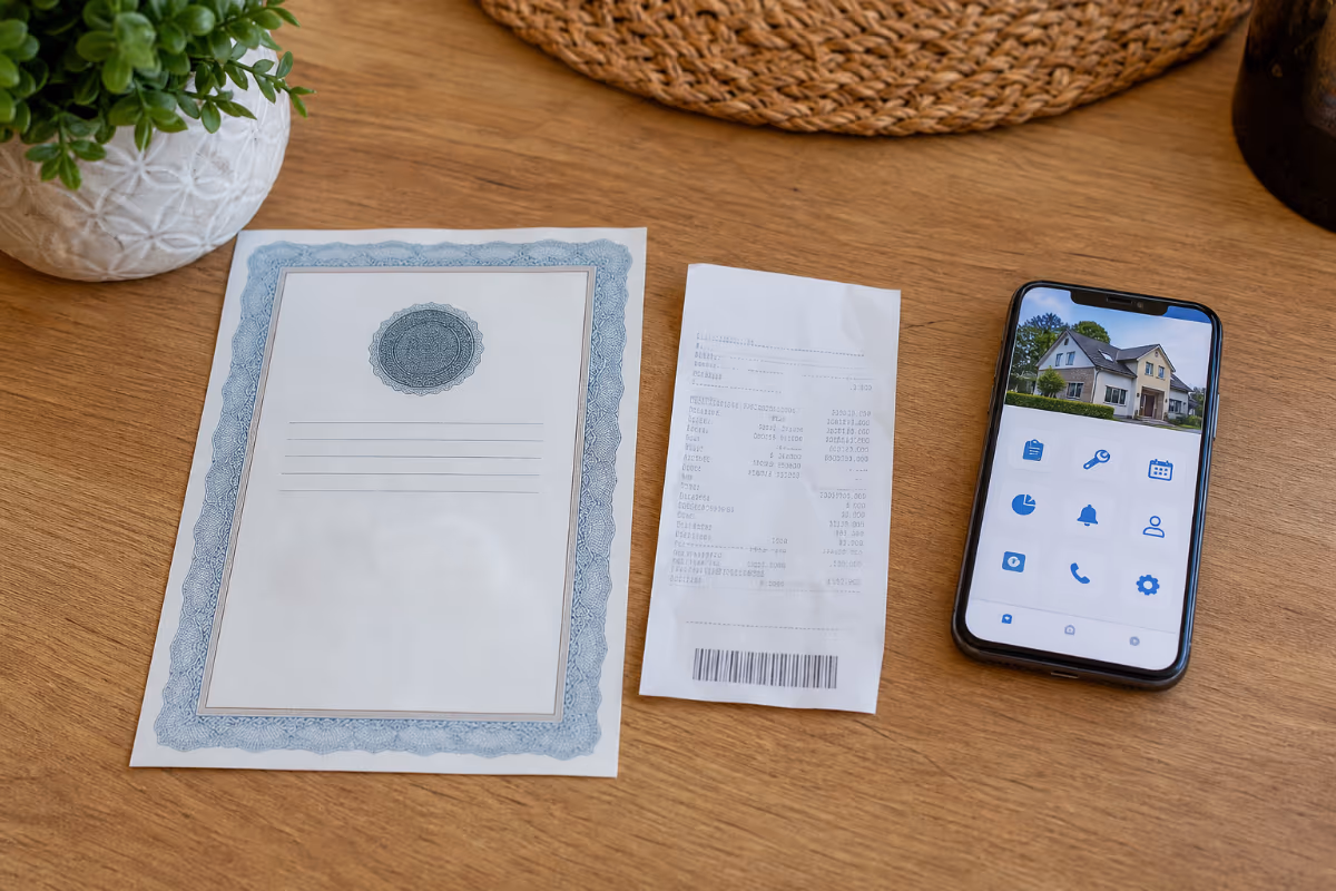 Dokazni materijal za reklamaciju: račun, garantna knjižica i mobitel s aplikacijom za servis kućanskih aparata.