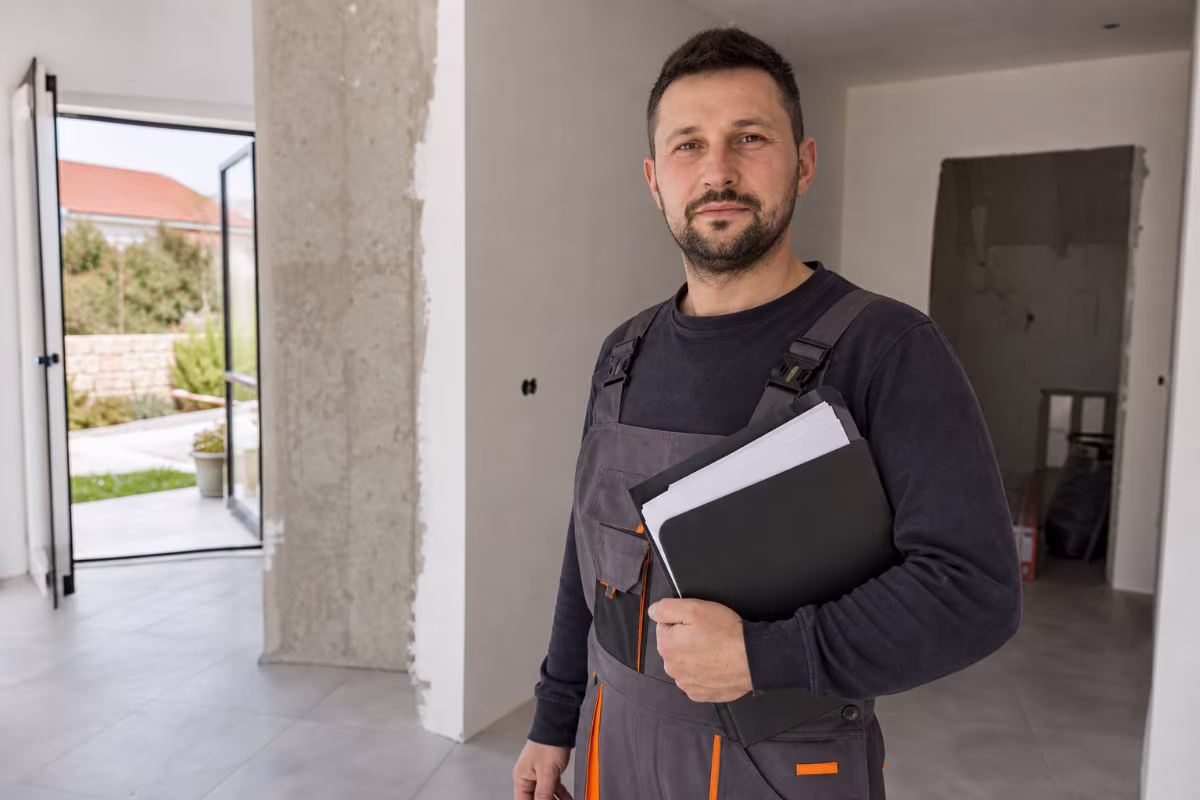Majstor provjerava dokumentaciju i licence na gradilištu